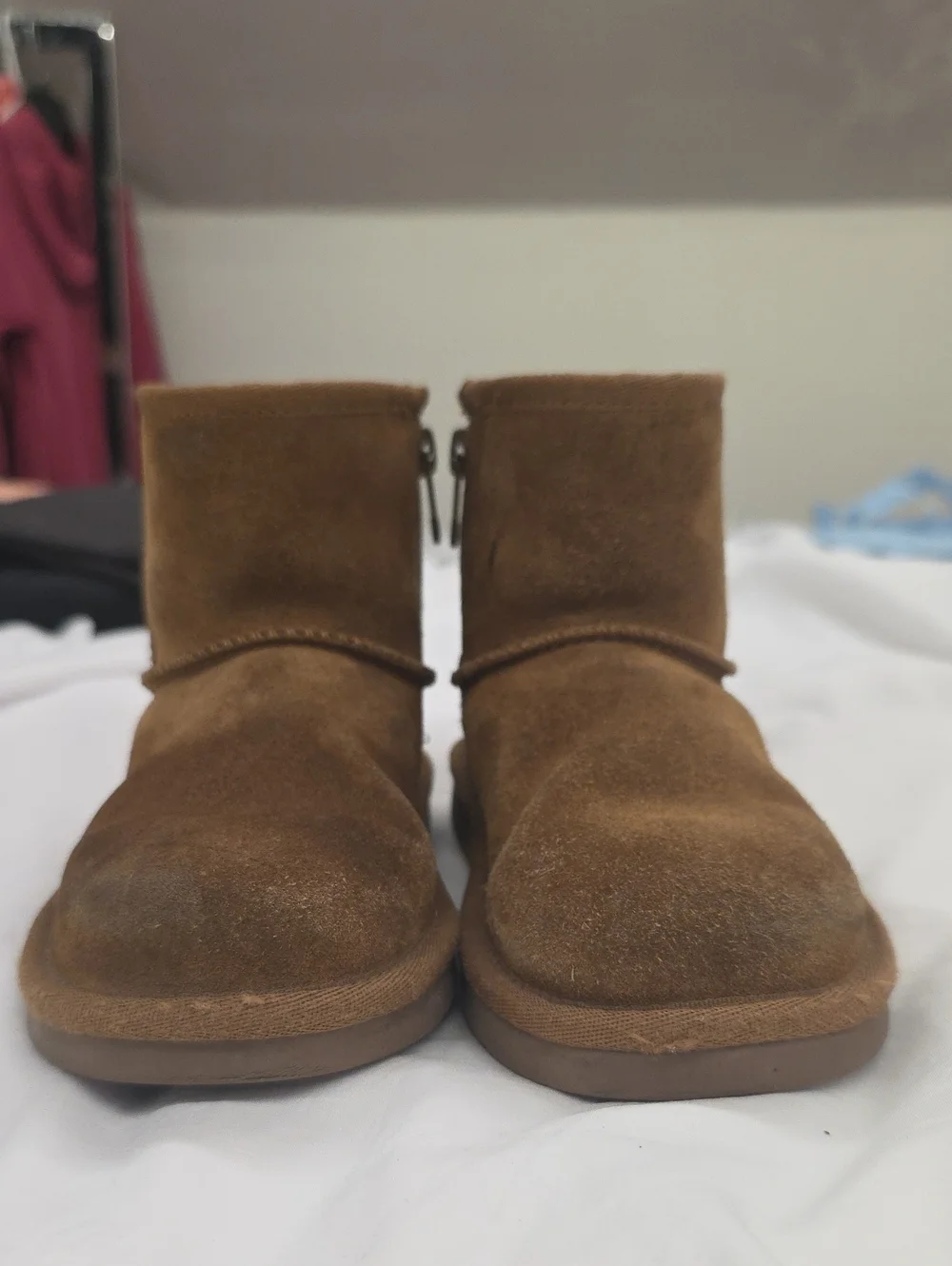 Koolaburra by UGG Koola Mini Kids Boots Chestnut Suede Size 12 Zip